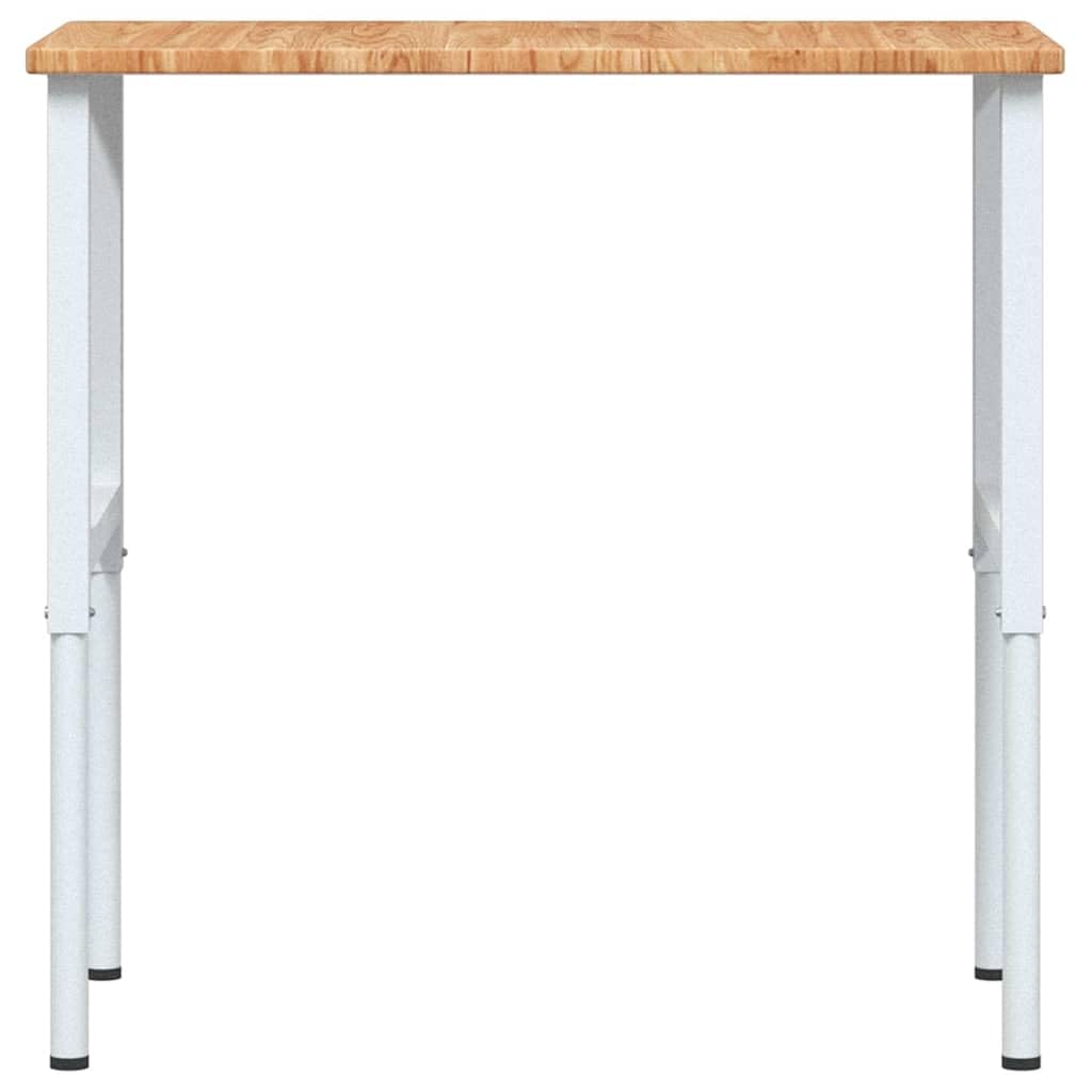 Stół warsztatowy jasnobrązowy 100 x 60 x (71,5-98) cm lite drewno dąb