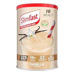 SlimFast Meal Replacement Shake for Weight Loss & Balanced Diet, Vitamins and Minerals, Low Calorie, High Protein, Vanilla Flavour, 16 servings, 584 g, Packaging May Vary