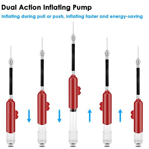 BROTOU Ball Pump, Dual Action Inflate Air Pump with 3 Needles and 2 Nozzles for Soccer Ball, Basketball, Volleyball, Balloons, Bikes - Thumbnail 5