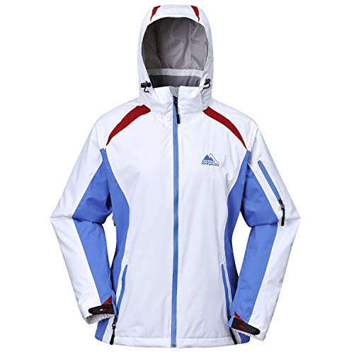 Cox Swain Titanium Damen 2-Lagen Ski- und Snowboard Multifunktionsjacke Galaxy mit Recco, Colour: White/Blue/red, Size: M