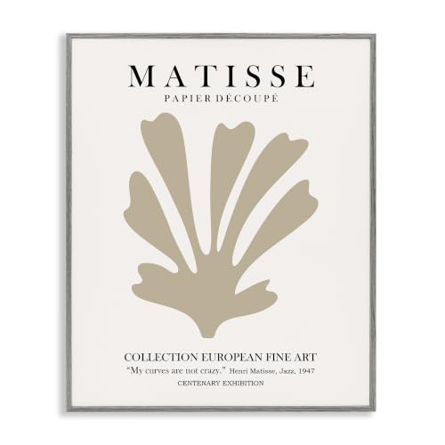 Abstract Botanical Matisse Text Leaf, 16 x 20 Inch Framed Giclée Print