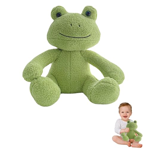 Frosch Kuscheltier, Grüner Frosch Plushie, 30cm Plüschtier Plüschtiere, Frosch Plüsch Spielzeug, Frosch Stofftier, Frog Plush Toy, Baby Spielzeug Plüsch für Kinder Kuscheln, Spielen und Schlafen