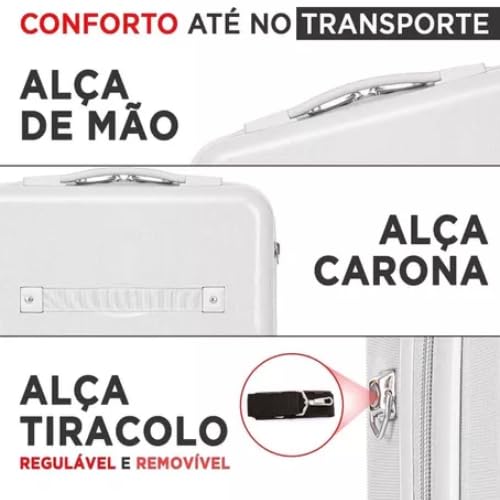 Frasqueira Necessarie de Viagens Wall Strret Média de mão PP+ABS Rígida Fechamento em Ziper com Orga