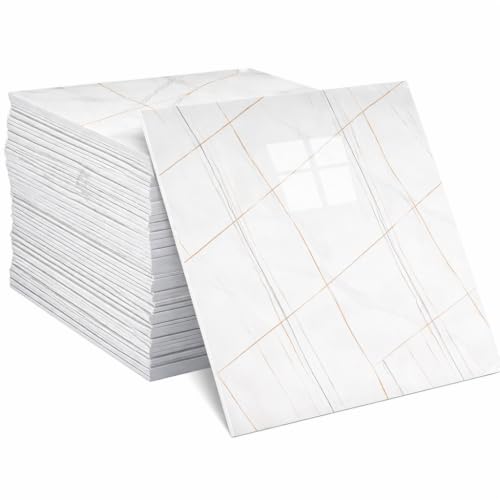 Image of WALLVEAR PE Foam Marble Wall Panel Sheet | Self Adhesive DIY Wall Covering (8, White LINE)