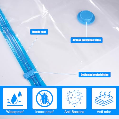 10 Stück Vakuumbeutel, 40x60cm Luftdichter Aufbewahrungsbeutel, Platzsparende Kleiderbeutel, Vakum Aufbewahrungssäcke, Wakumsäcke Kleidung, für Saisonale Aufbewahrung, Tourismus, Kleidung, Bettdecken