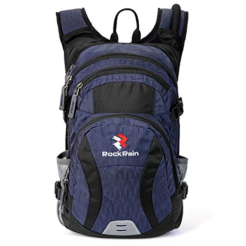 ROCKRAIN WindSeeker Insulation Hydration Cycling Backpack Pack with 2.5L BPA Free Leak Proof Water Bladder, Sufficient Storage Space for Outdoor Gear, for Cycling (Navy Blue)