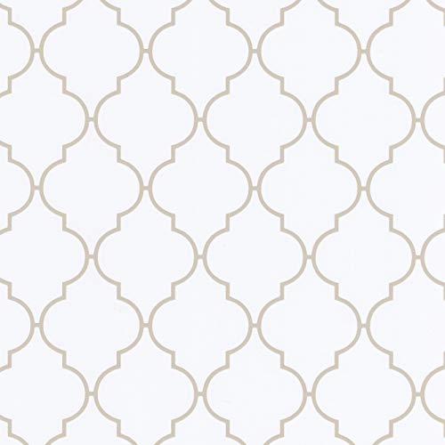 ecosoul Nappe en toile cirée Dunya - Blanc/beige - Vendu au mètre - Largeur : 140 cm - Longueur : 100 cm Cover