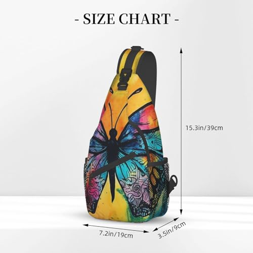 Bolso tipo sling unisex con estampado butterfly tie dye miniatura 3