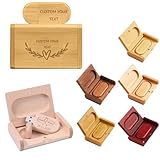Personalisierte USB-Stick + Geschenkbox aus Holz massiv mit Gravur Logo Text Name,Speicherstick Flash Drive 128MB/4GB/8GB/16GB/32GB/64GB/128GB 2.0 USB-Flash-Laufwerk Geschenkidee (16GB(USB 2.0))