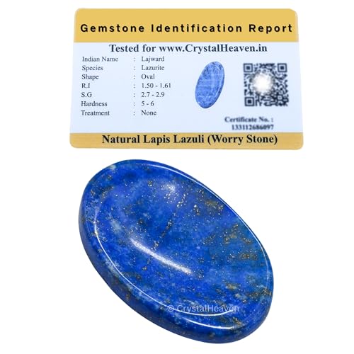 Image of Certified Lapis Lazuli Crystal Thumb Worry Pebbles Stones for Stress Relief