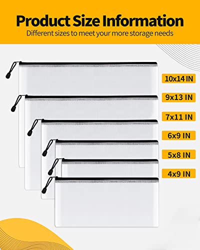 Sunee PBKMS18 Multisize Plastic Zipper Pouches (Black, 18 Packs), Water-Resistant Zip Bag thumb #1