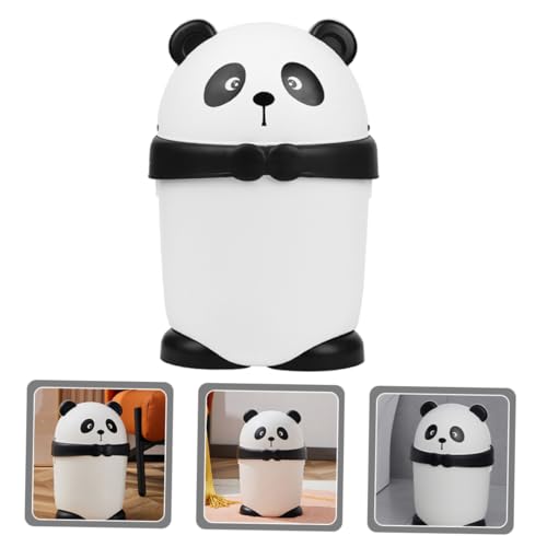 Papelera pequeña rectangular con tapa para baño miniatura 4