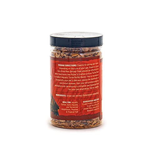 Fluker\'s All Natural Large Sun-Dried Red Shrimp, High Protein Treats, Aquatic Turtle Food, Great for Aquatic Frogs, Tegus, Monitors, and Tropical Fish, 2.5 oz
