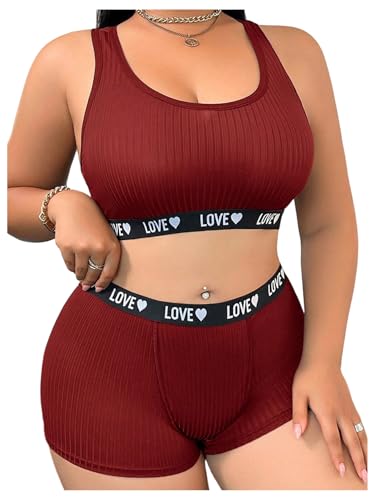 Sous-vêtements femme grande taille ensemble 2 pièces sport brassière shorty 3XL