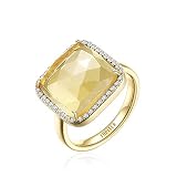 JUPITER Natürlicher Citrin-Ring, handgefertigter Schmuck aus gelbem Stein, 14K vergoldeter Ring für Frauen #6