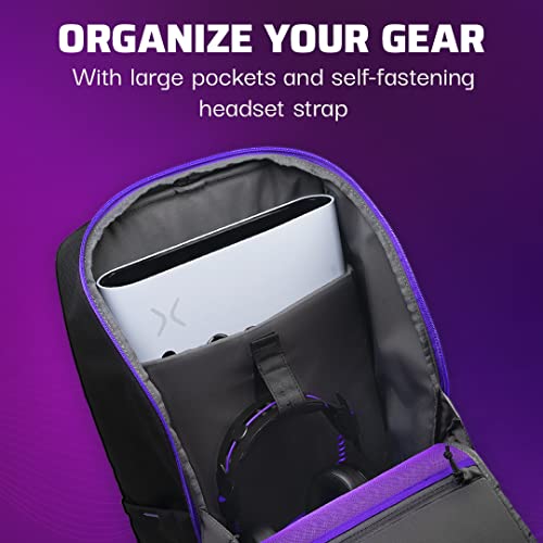 Image of PDP Victrix Tournament Elite Gaming Backpack for Fight Sticks & Laptops | Also Fits Tablets & Headsets, 7 Compartments, Ergonomic Breathable Mesh, Padded Shoulder Straps & Back, Black