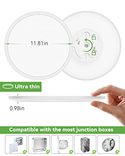 6Pack 12 Inch Led Flush Mount Ceiling Light, Zemty Super Slim 28W 3200Lm Led Ceiling Light, 3 Color Temperature In One 3000K/4500K/6000K Ceiling Light Fixture For Bedroom, Kitchen, Dining Room (White) #TOP2