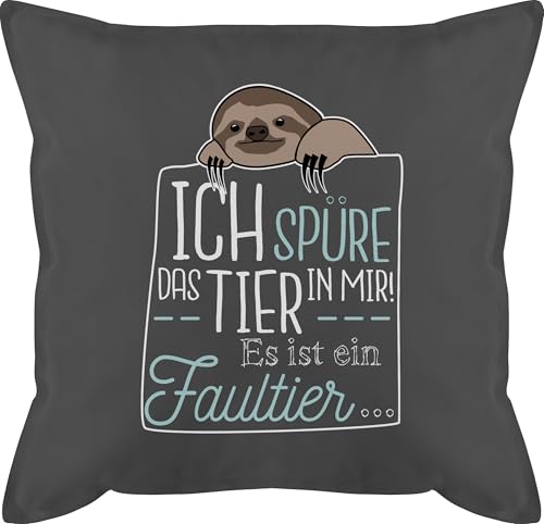 Shirtracer Kissen 50x50 - Statement mit Sprüchen - Ich spüre das Tier in Mir es ist EIN Faultier - 50 x 50 cm - Grau - Geschenke für Faule Polster sprüche Spruch Tiere schmusekissen Geschenk+faultier Shirtracer Kissen 50x50 - Statement mit Sprüchen - Ich spüre das Tier in Mir es ist EIN Faultier - 50 x 50 cm - Grau - Geschenke für Faule Polster sprüche Spruch Tiere schmusekissen Geschenk+faultier