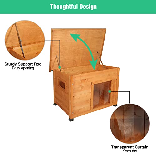 Stonehomy Wooden Dog House Outdoor For Small Medium Dogs, Ceder Insulated Warm Dog House Weatherproof With Door And Window For Winter #TOP1