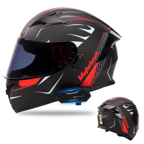 Modular Bluetooth Motorcycle Helmet, FCC Intercom ABS Full Helmet (L)