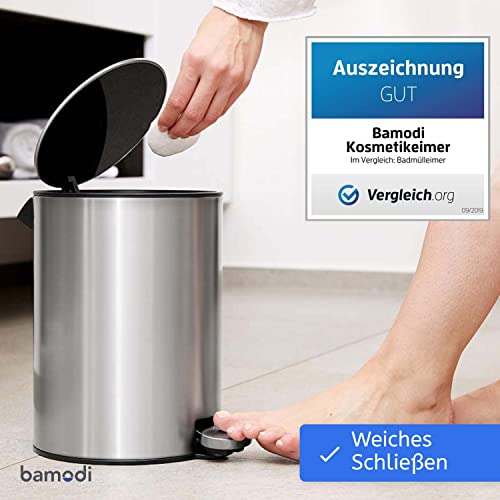 Kosmetikeimer Bamodi Edelstahl 3 Liter für Badezimmer und Küche