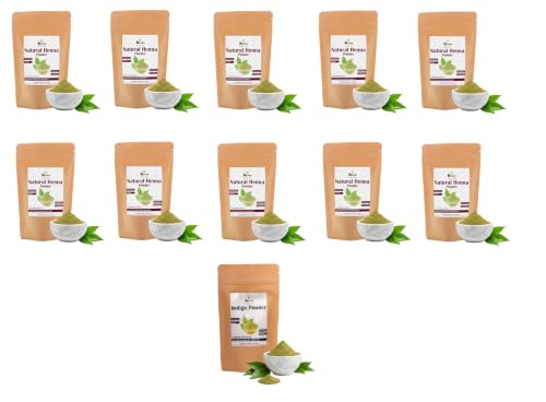 KVAAS Polvo de Henna 100% Natural 100 g Pack 10