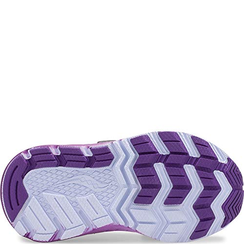 Saucony Wind Shield Alternative Closure Jr. Running Shoe, Silver/Purple, 7 X-Wide Us Unisex Little_Kid #TOP3