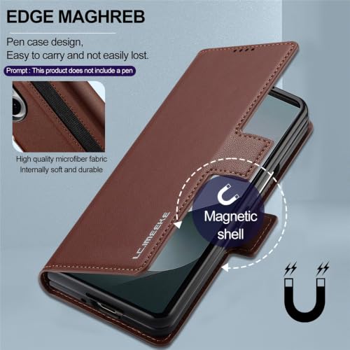 Étui portefeuille rouge pour Samsung Galaxy Z Fold 3 protégeant l'écran pliable - 4