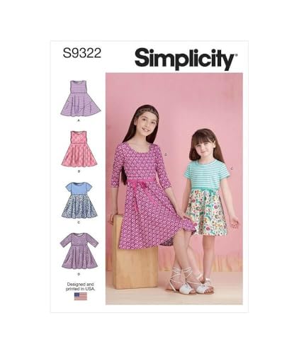 Simplicity SS9322CCE Girls' Dresses Sewing Pattern, Sizes 3-6