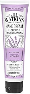 J.R. Watkins Natural Moisturizing Hand Cream, Hydrating Hand Moisturizer with Shea Butter, Cocoa Butter, and Avocado Oil, USA Made and Cruelty Free, 3.3oz, Lavender, Single
