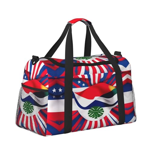 Costa Rica Flag print Carry on Luggage for Women Men Shoulder Weekender Crossbody Bag for Yoga Travel Must Haves3