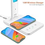 Desk Lamp with Wireless Charger, USB Charging Port, Dimmable Office Desk Light with Clock, Alarm, Date, Temperature, Foldable Lamp for Table Bedroom Bedside Office (White) - Image 4