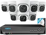 Reolink 4K HD 16CH PoE Système de surveillance vidéo, 8pcs 8MP Détection de la personne/du véhicule PoE Caméras de sécurité extérieur avec 16-Channel NVR, 4TB HDD Pré-Installé, Night Vision 24/7 Enregistrement, RLK16-800D8
