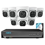 REOLINK 4K Security Camera System Wired, 8pcs H.265 Dome 4K PoE Cameras for Home Security Outdoors, Smart Person Vehicle Detection, 16CH NVR with 4TB HDD for 24-7 Recording, RLK16-800D8