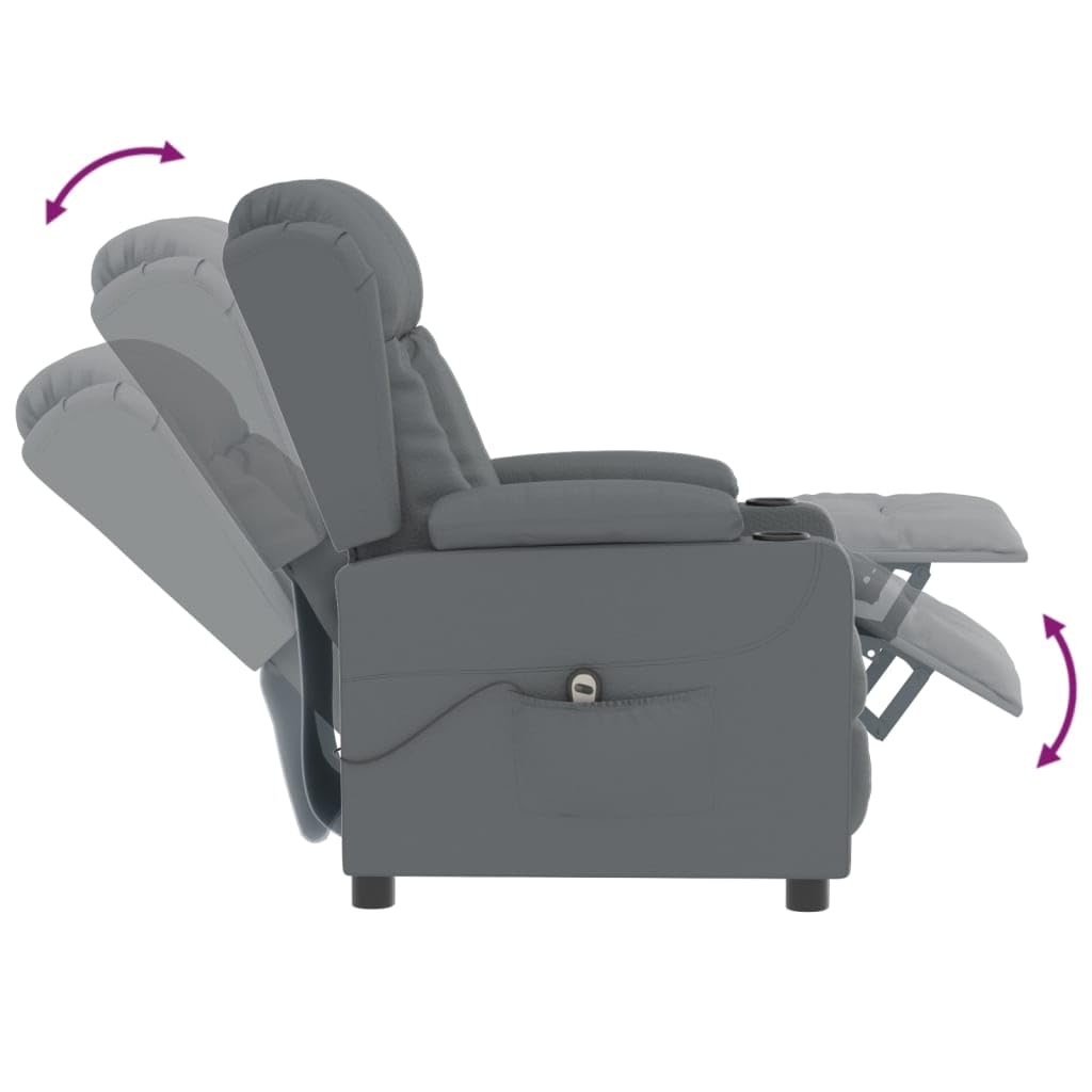 Sillón reclinable eléctrico, Sillon Relax Reclinable, Butaca Reclinable, Sillon Lactancia, Hogar Sillon Relax, Sofa Relax, Butaca Relax, Sillones Comodos, de Cuero sintético Gris