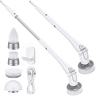 Electric Spin Scrubber, Tilswall Cordless Grout Shower 360 Power Bathroom Cleaner with 4