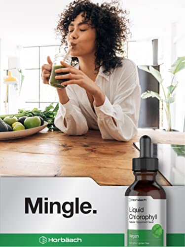 Liquid Chlorophyll | 2 Oz | Vegan, Non-Gmo, And Gluten Free Formula | Natural Peppermint Flavor | By Horbaach #TOP5
