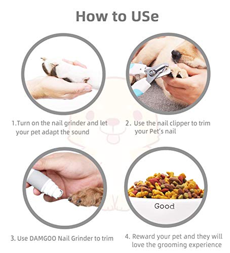 Cortaúñas para mascotas con protección de seguridad para evitar cortes excesivos, lima de uñas, herramienta profesional de aseo para animales grandes y pequeños, color azul - imagen 6