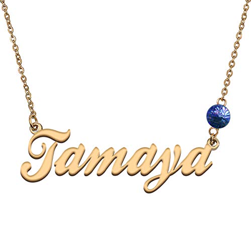 HUAN XUN Custom Choker Birthstone Tamaya Name Necklace Best