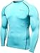 TSLA Men's UPF 50+ Compression Shirts, Cool Dry Long Sleeve Athletic Tops, Sports Baselayer Workout Shirt, Zero Sky Blue, X-Large
