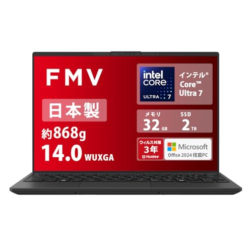 xm m[gp\R { Copilot+ AI FMV Note U WU1-K1 (MS Office 2024/Win 11 Pro/14.0^/Core Ultra 7/32GB /SSD 2TB) AZ_WU1K1_Z869