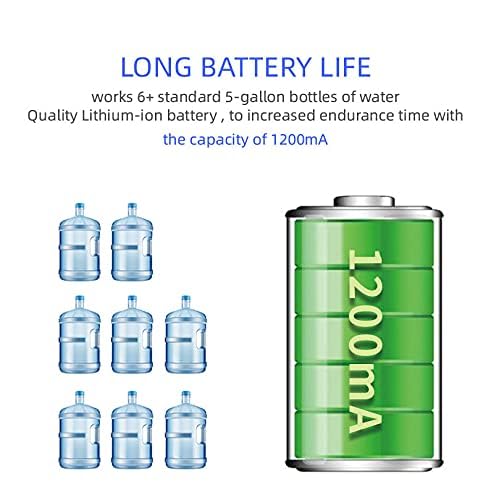 Image of Qlect Premium Automatic Electric Water Dispenser Pump for 20 Litre Bottle Portable Water Pump Dispenser for Home, Office, and Outdoors | 1200 mAh C-Type Fast Charging Battery (Black)
