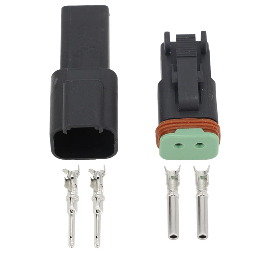 Black 5 Sets 2 Pin/Way DJ3021Y-1.6-11/21 Connectors DT04-2P/DT06-2S Automobile Waterproof Wire Electrical Connector Plug