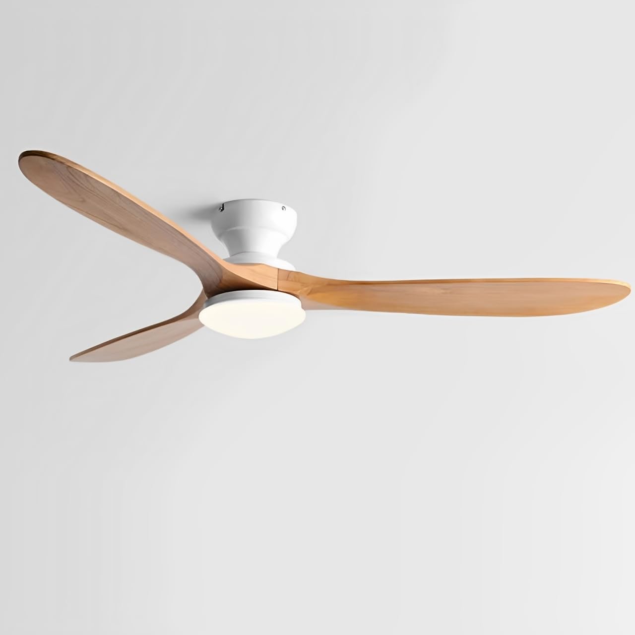 Pilanp Modern Ceiling Fan With Light 24W LED Ceiling Lights Indoor Quiet Ceiling Fans Wooden Blades, Remote 6 Gear Wind Speed Ceiling Fan Light For Living Room Dining Room Bedroom