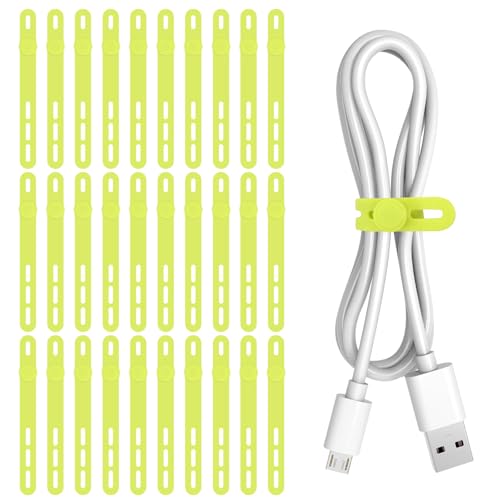 Donruby 30Pcs Silicone Cable Ties - Reusable & Washable with