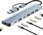 USB C Hub 7 en 1 Adaptateur multiports avec USB 3.0, USB 2.0, Port de données, charge - Compatible pour MacBook, Ordinateur portable, ordinateur, iMac, iPad