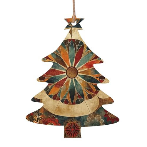 Alter Weihnachtsbaumschmuck 22 Weihnachtsbaumschmuck aus Holz, mit altem Medaillon-Muster, bedruckt,...