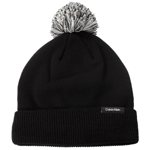 Calvin Klein Mens Linden Bobble Cosy Warm Hat - Black - One Size