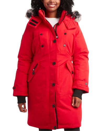 CANADA WEATHER GEAR Women's Winter Coat - Stadium Parka Jacket, Fur Trim Hood (S-3XL)