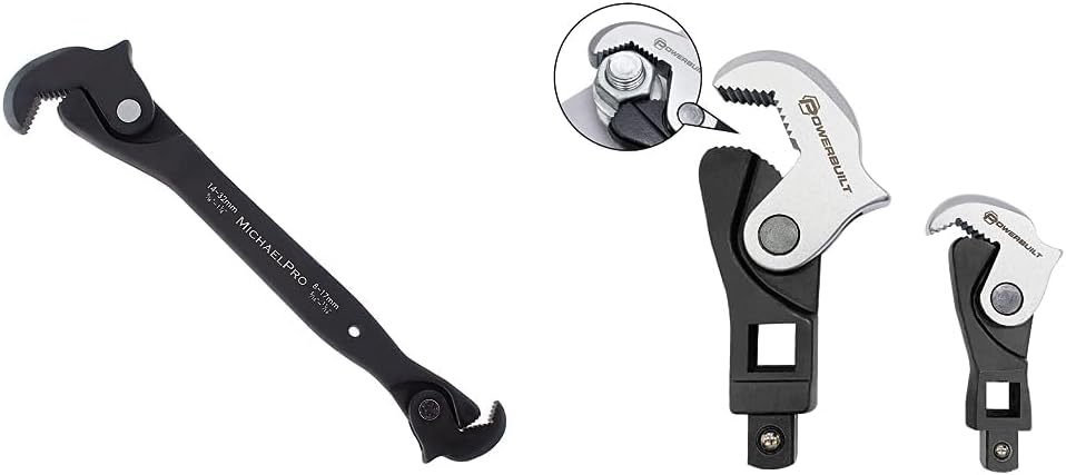 MichaelPro 2-Piece Spring Crowfoot Wrench Set, 3/8in and 1/2in, Chrome Vanadium Steel, Replaces Several Wrenches, Auto-Adjusting